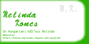 melinda koncs business card